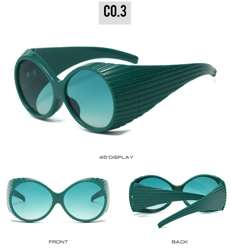 "Paradise" Round Retro Oversize Sunglasses