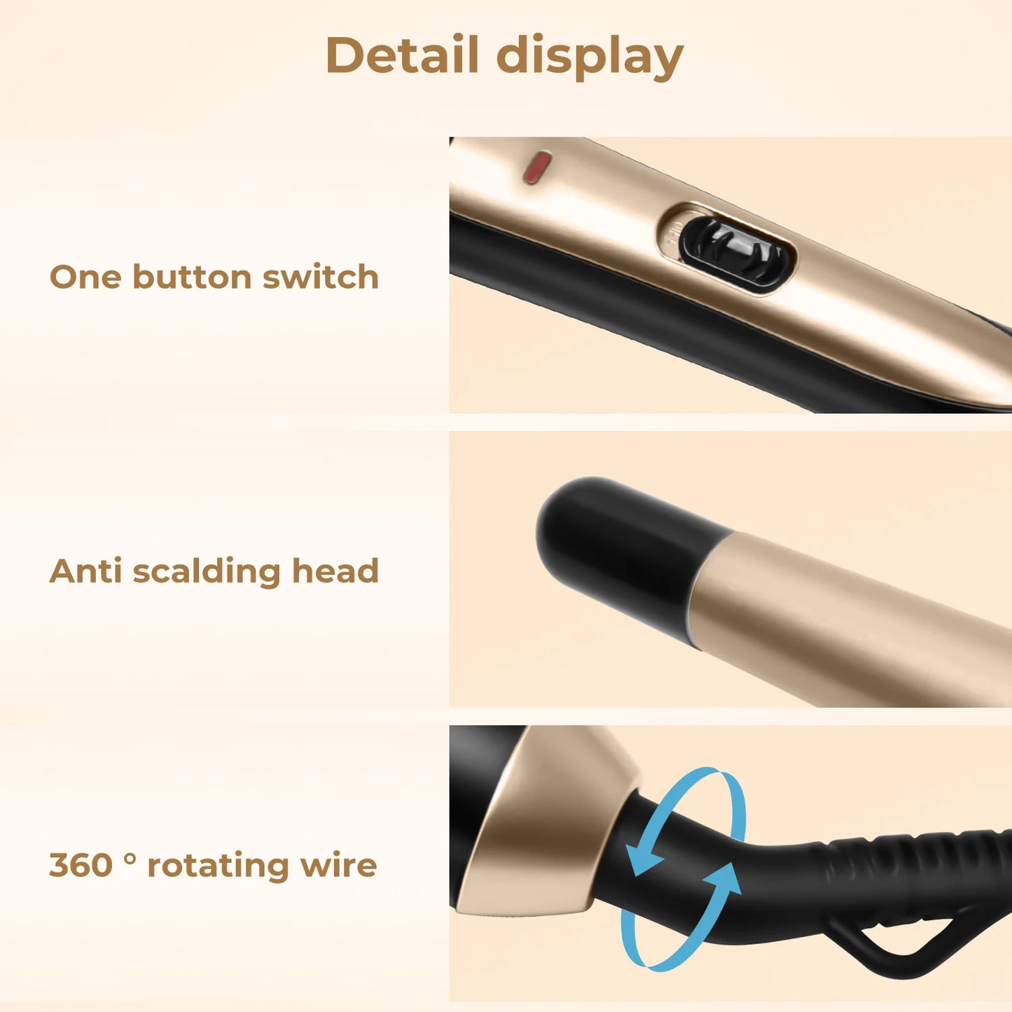 Professional Ceramic Tapered Curling Wand