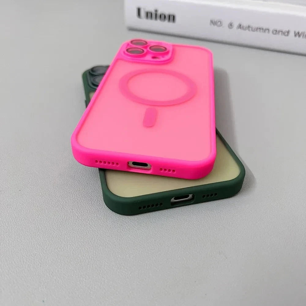 Magnetic Luxury Matte Translucent Armor Shockproof Case x2