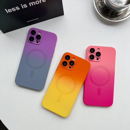 Gradient Dual-Color Magnetic Liquid Silicone Phone Case