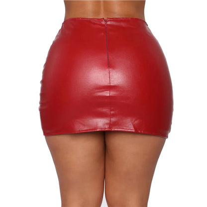 Women's Leather Night Clubwear Mini Skirt