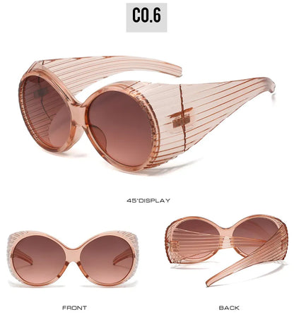 "Paradise" Round Retro Oversize Sunglasses