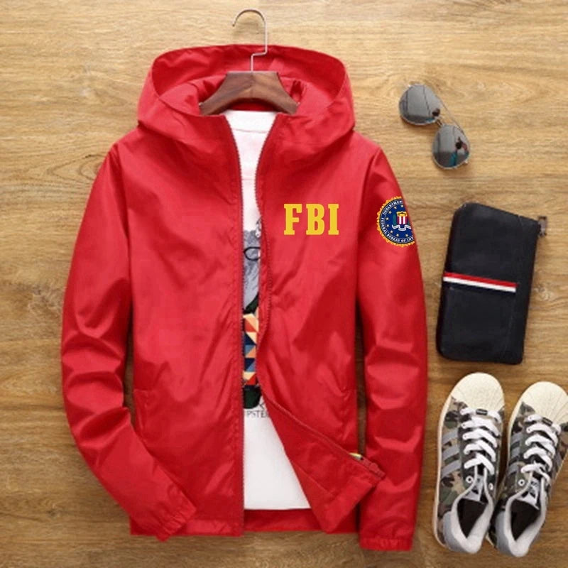 FBI Character Windbreaker Jacket -Windbreaker with Hood