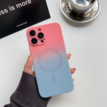 Gradient Dual-Color Magnetic Liquid Silicone Phone Case