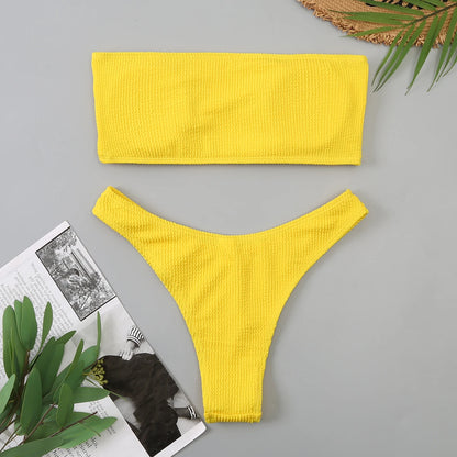 Yellow Brazilian Bandeau Swimsuit