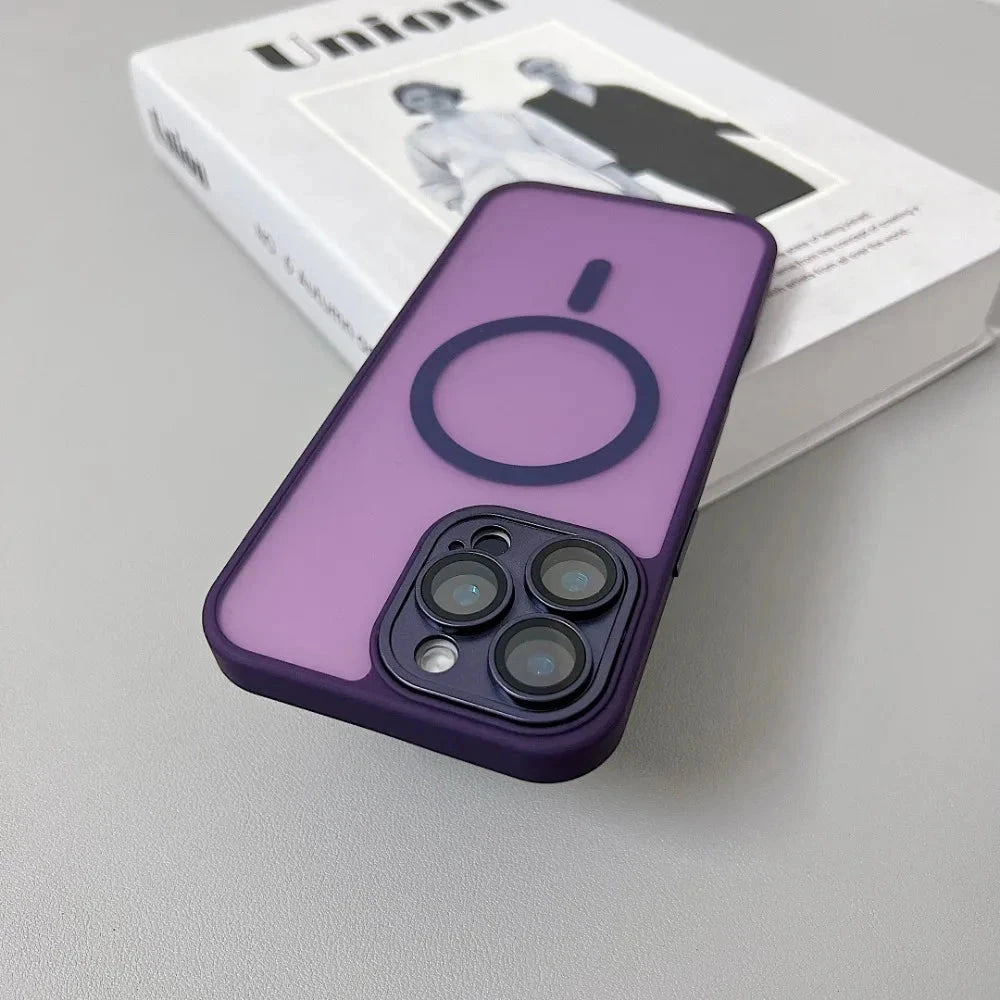 Magnetic Luxury Matte Translucent Armor Shockproof Case x2