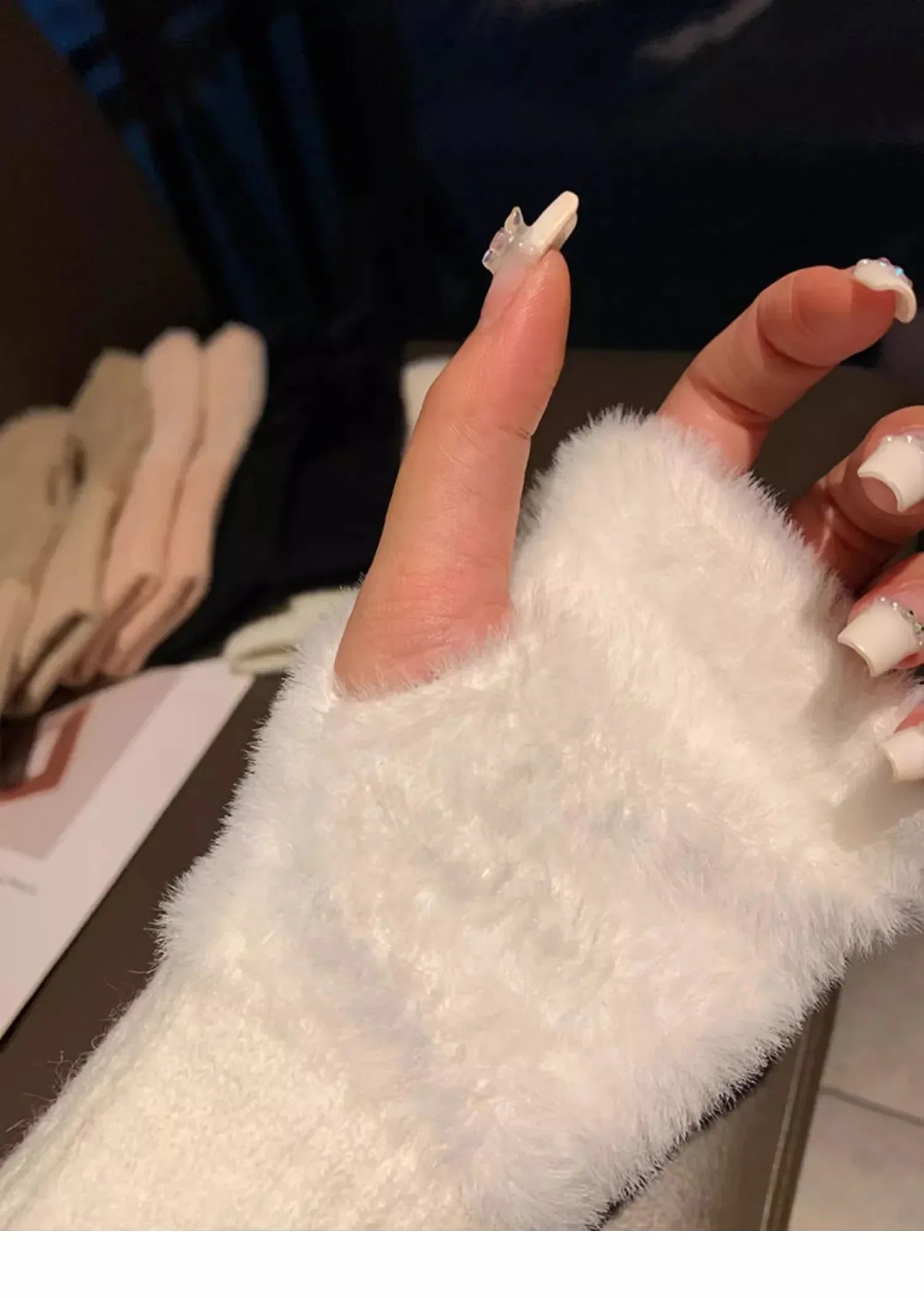 Mink Fleece Soft Winter Half-Finger Gloves
