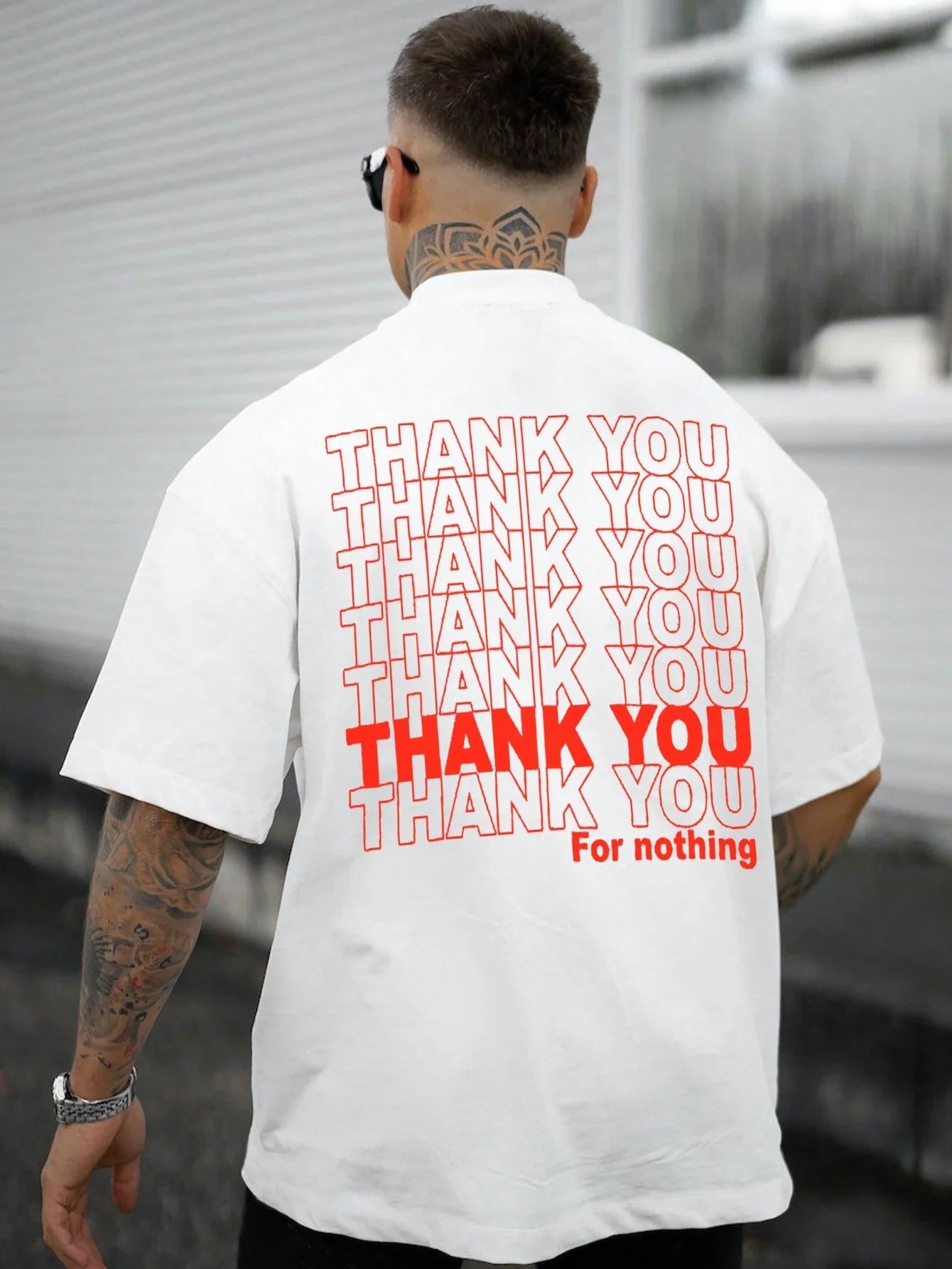 "Thank You For Nothing" Graphic Print T-Shirt