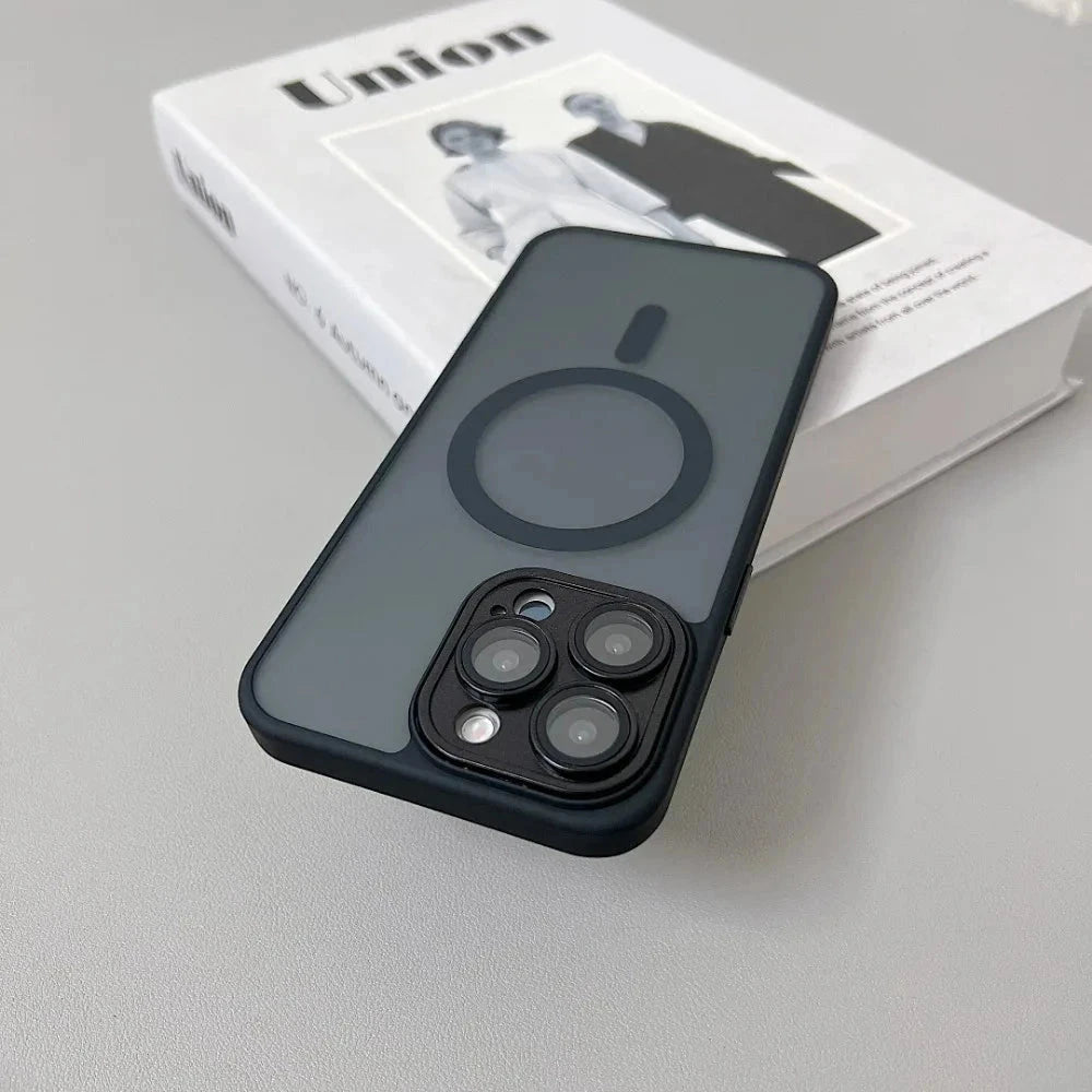 Magnetic Luxury Matte Translucent Armor Shockproof Case x2