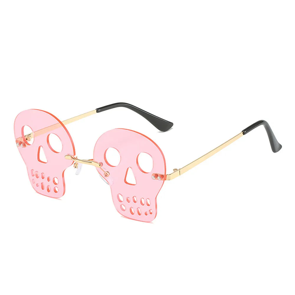 Skull Shape Rimless Sunglasses