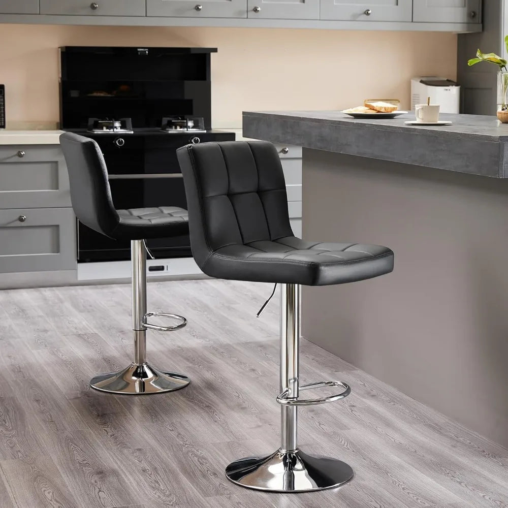 4pc PU Leather Adjustable Swivel Barstools