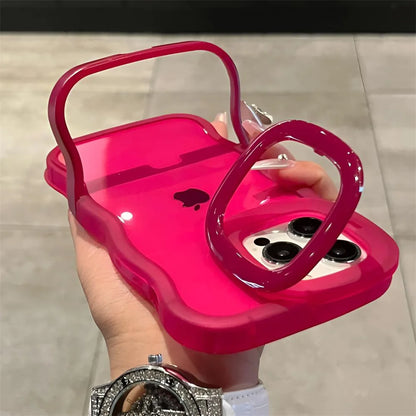 2-in-1 Folding Stand Wave Clear Phone Case