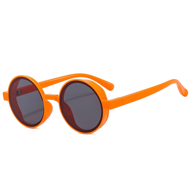 "Geeked" Round Plastic Frame Sunglasses