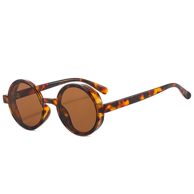 "Geeked" Round Plastic Frame Sunglasses