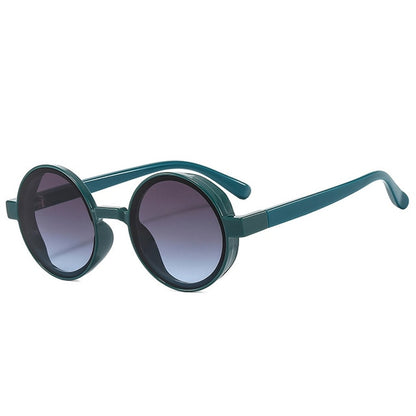 "Geeked" Round Plastic Frame Sunglasses