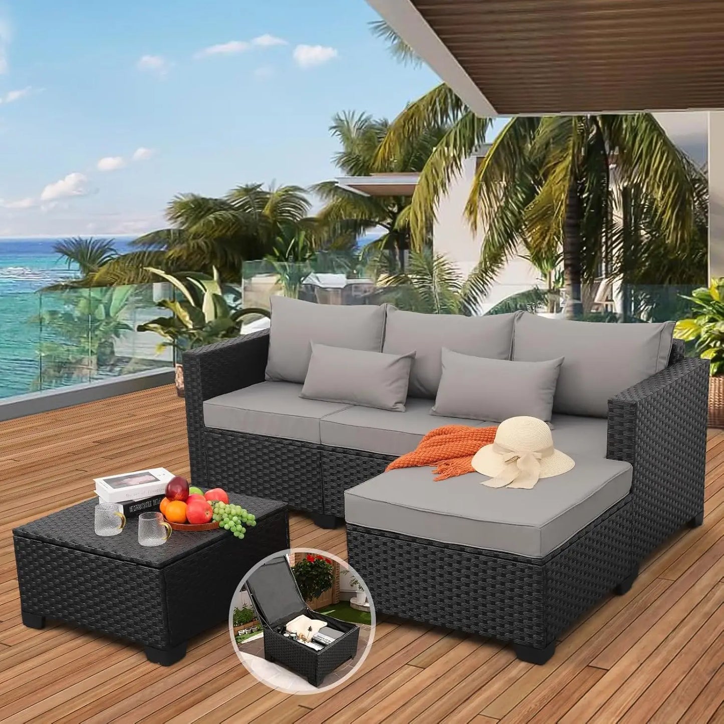 3-Piece Patio Furniture Set - Weeknd Shop