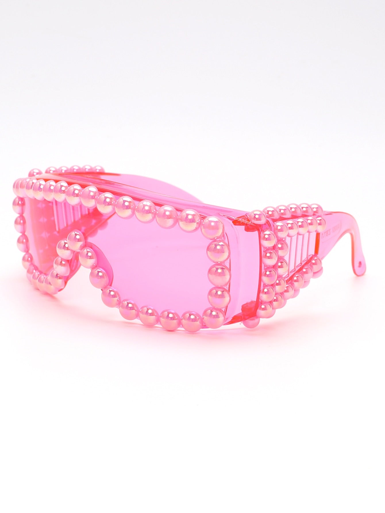 "Champ" Oversize Google Beaded Sunglasses