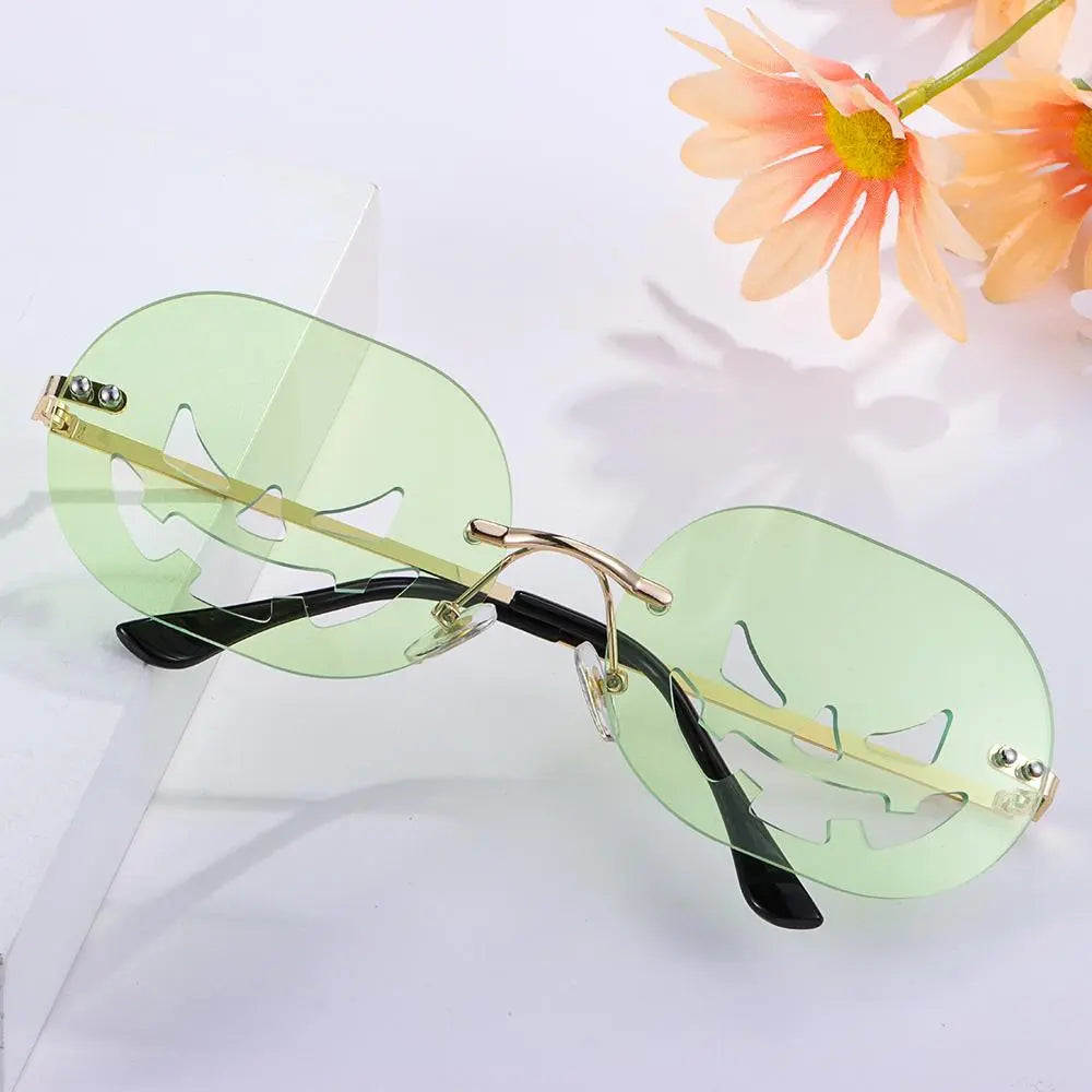 Pumpkin Retro Rimless Sunglasses