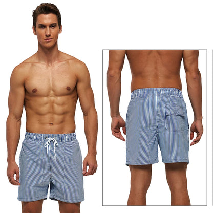 Men's Vertical Stripe Print Swimwear Trunks