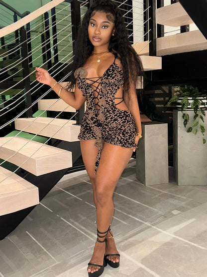 Love Like Honey Leopard Mesh Romper