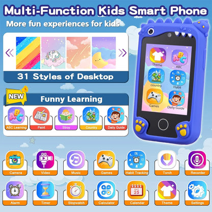 Multi-function Touchscreen Kids Smart Phone for 3-12 Year Old Boys and Girls