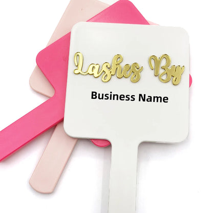 Custom Acrylic Lash Artist Handheld Mirror – Lip or Square Shape