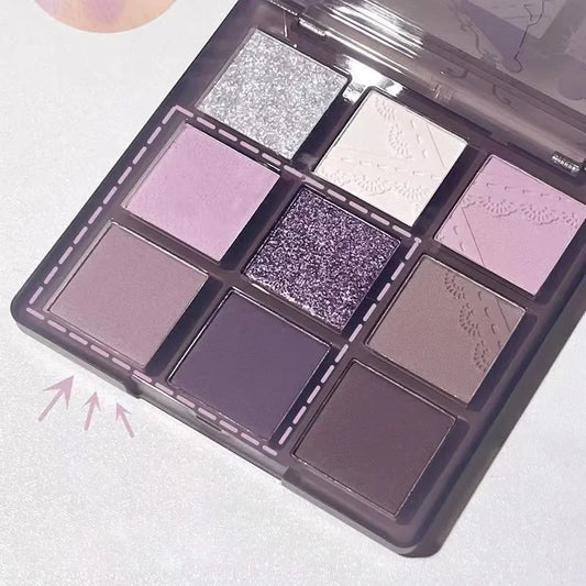 Glow 9-Color Glamour  Purple Eye Shadow Palette