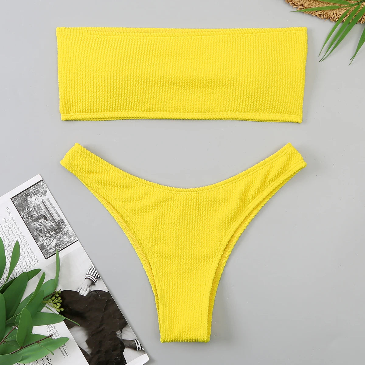 Yellow Brazilian Bandeau Swimsuit