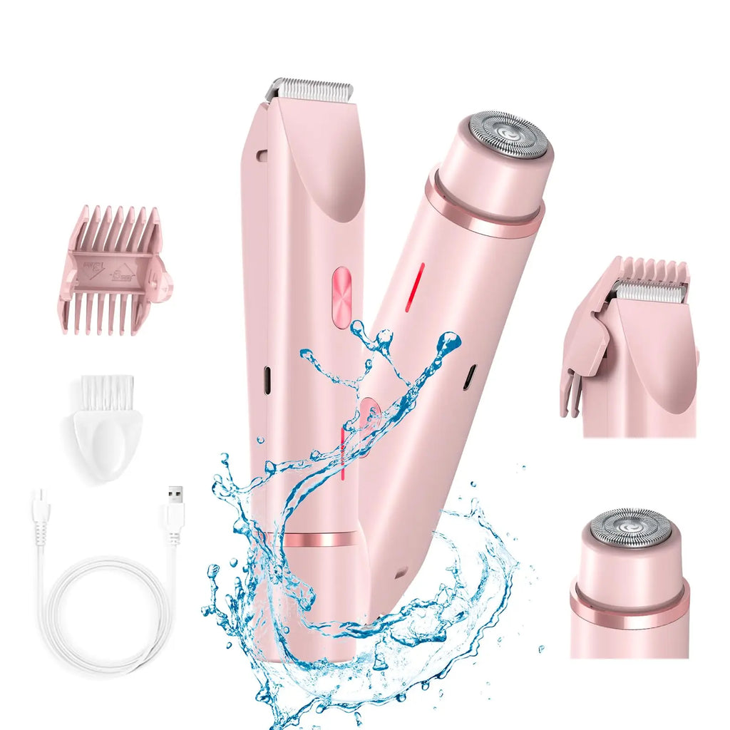 Pink 2-in-1 Waterproof Electric Shaver
