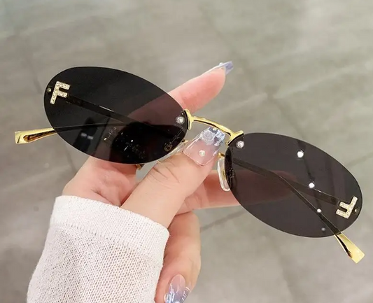 "Ms.Fadi" Oval jRimeless Sunglasses