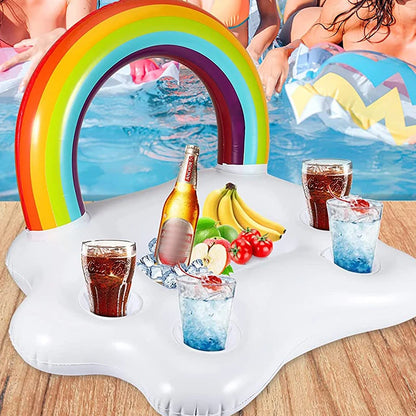 Floating Table Summer Party Bucket Rainbow Cloud Cup Holder