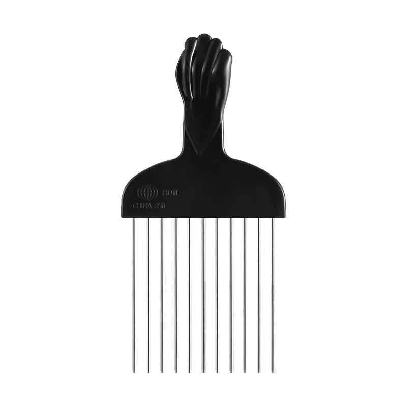 Black Metal African American Pick Afro Comb