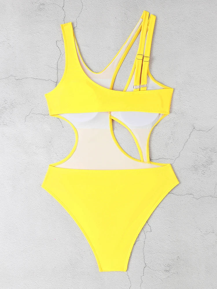 Juicy Sleek Solid Cut Out One-Piece Swimsuit