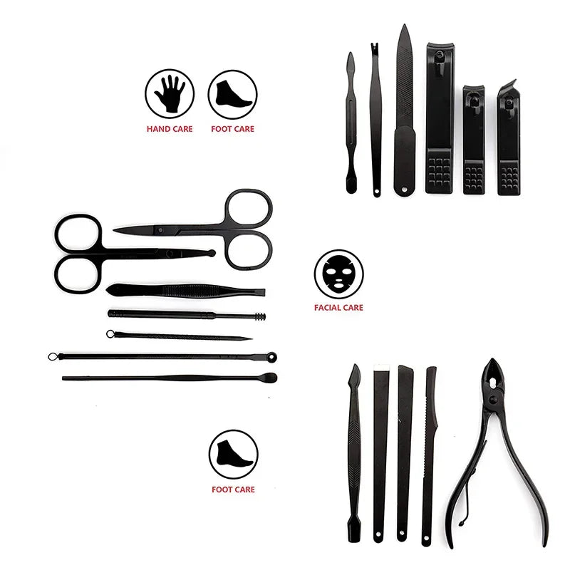 Professional Manicure & Pedicure Tool Kit – 18-Piece Stainless Steel Set