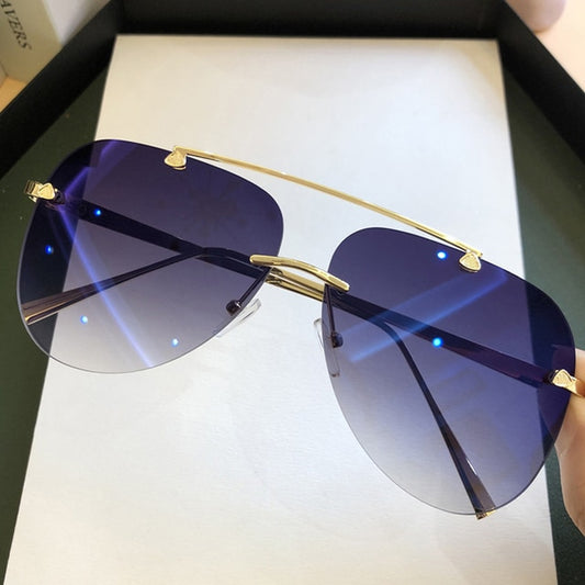 Vintage Style Rimless Aviator Sunglasses