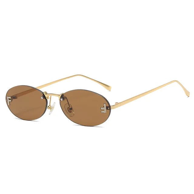 "Ms.Fadi" Oval jRimeless Sunglasses