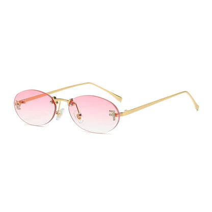 "Ms.Fadi" Oval jRimeless Sunglasses