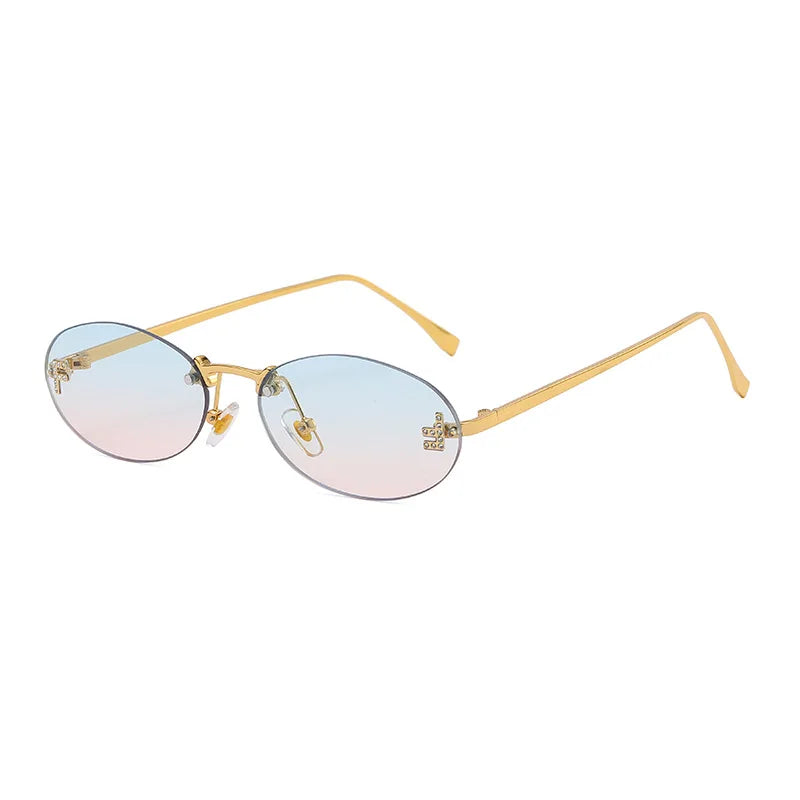 "Ms.Fadi" Oval jRimeless Sunglasses