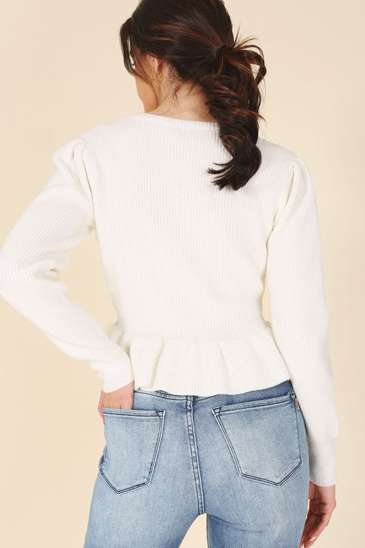 Women Peplum Sweater Top