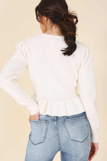 Women Peplum Sweater Top