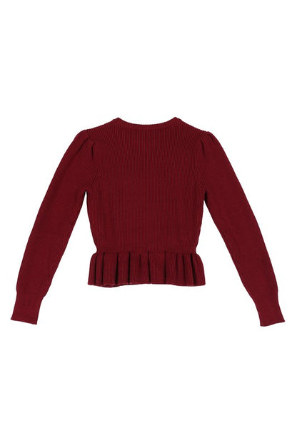 Women Peplum Sweater Top