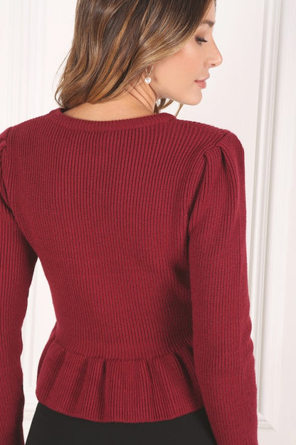 Women Peplum Sweater Top