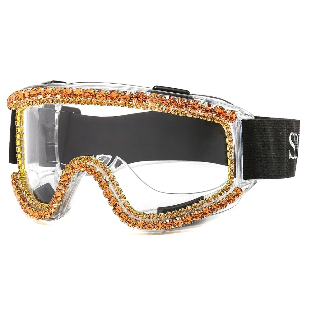 Windproof Oversize Rhinestone Goggle
