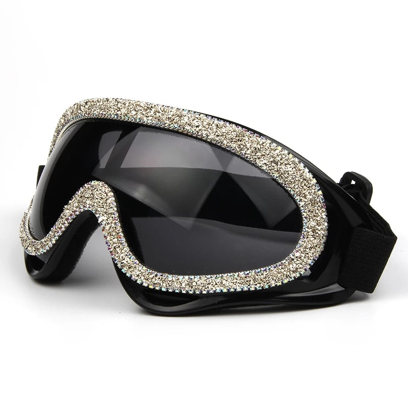 Windproof Oversize Rhinestone Goggle