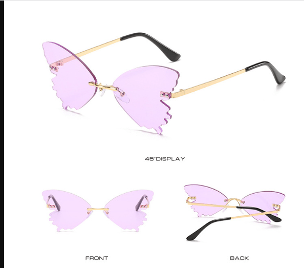 Butterfly Rimless Sunglasses - Weekend Shade Sunglasses