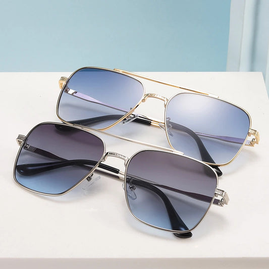 Men Fashion Rectangle Aviator Sunglasses