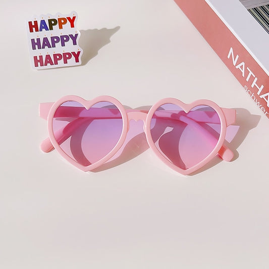 Kids Heart Plastic Frame Sunglasses