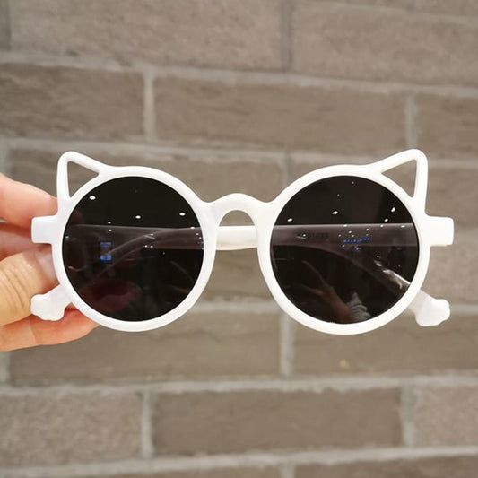 "Meow" Kids Cat Shape Plastic Frame Sunglasses