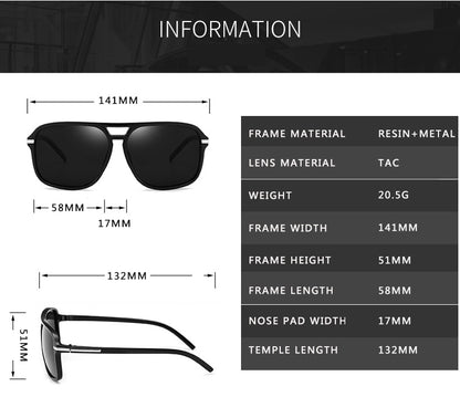 Men Square Style Gradient Polarized Sunglasses