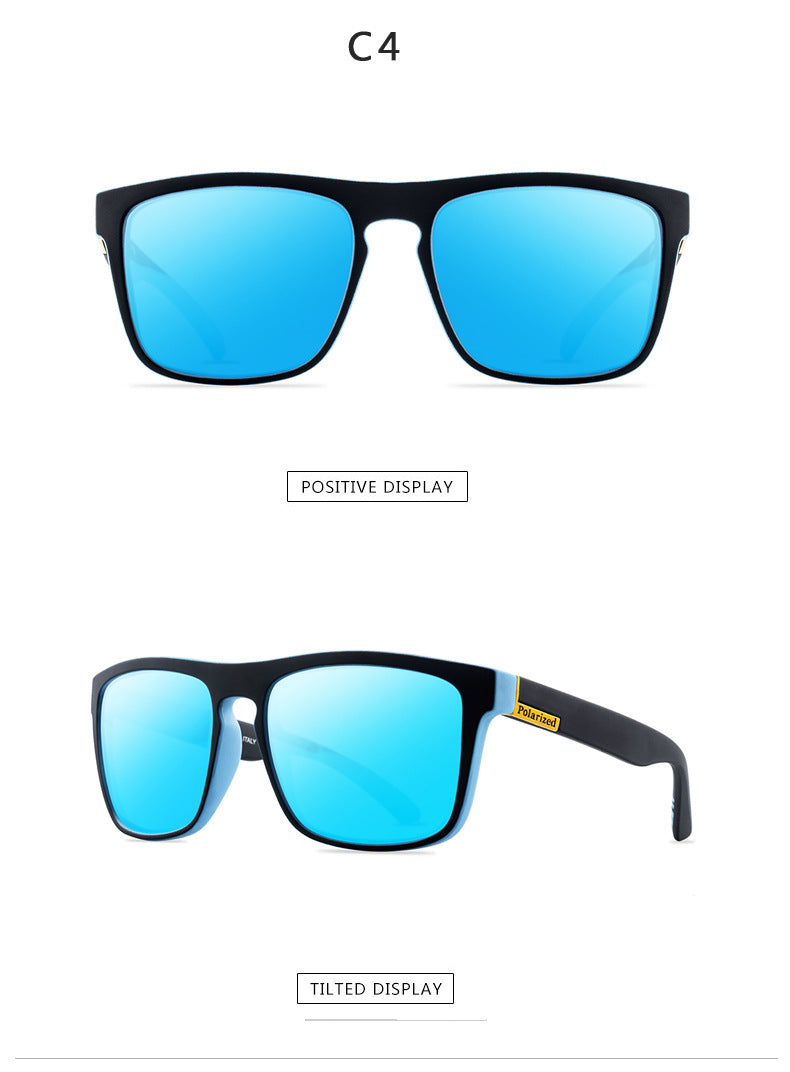 Polarized Men Square Plastic Frame Sunglasses